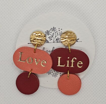 Lógós bőr fülbevaló - FT-EGK-Love_Life-1