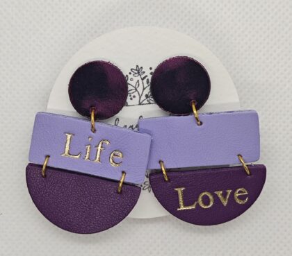 Lógós bőr fülbevaló - FT-K4F-Love_Life-1