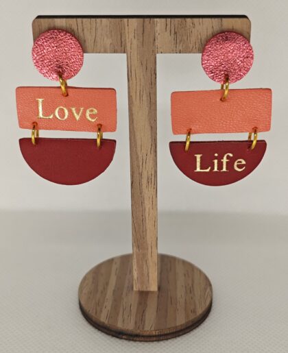 Bedugós bőr fülbevaló - FT-K4F-Love_Life-2