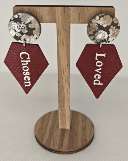 Bedugós bőr fülbevaló - FT-K5-Chosen_Loved-5